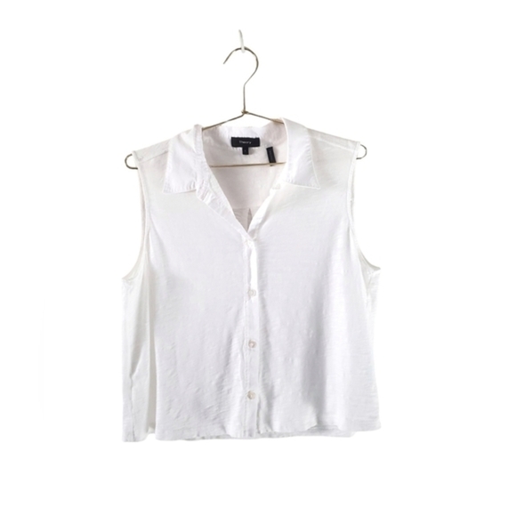 Theory Shrunken Shirt Button Up‎ Tank - Picture 2 of 6